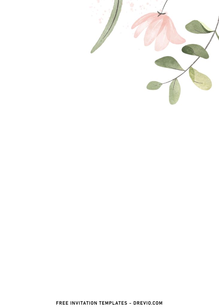 11+ Cascading Eucalyptus And Ivy Wedding Invitation Templates with white background