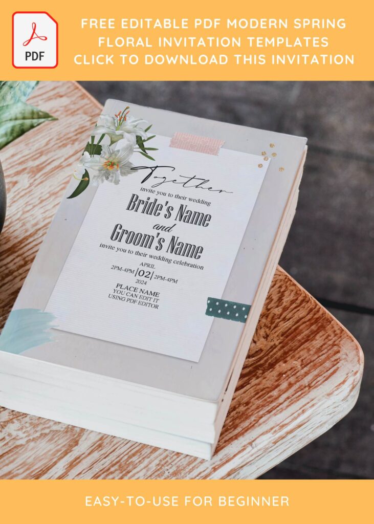 (Free Editable PDF) Cascading Rustic Blush Floral Invitation Templates with paper like text box