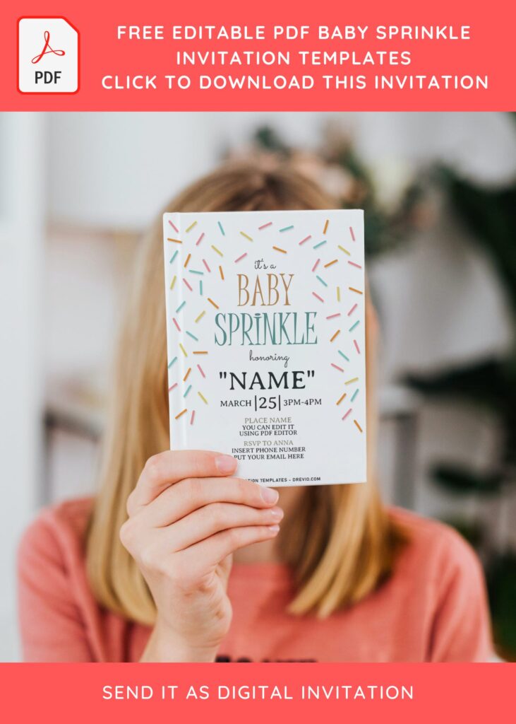 (Free Editable PDF) Baby Sprinkle Invitation Templates For All Ages with cute wording