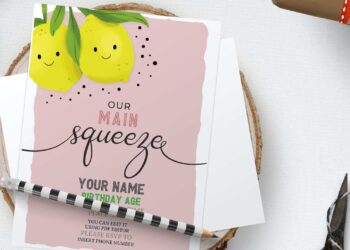 (Free Editable PDF) Cute Main Squeeze Lemon Invitation Templates