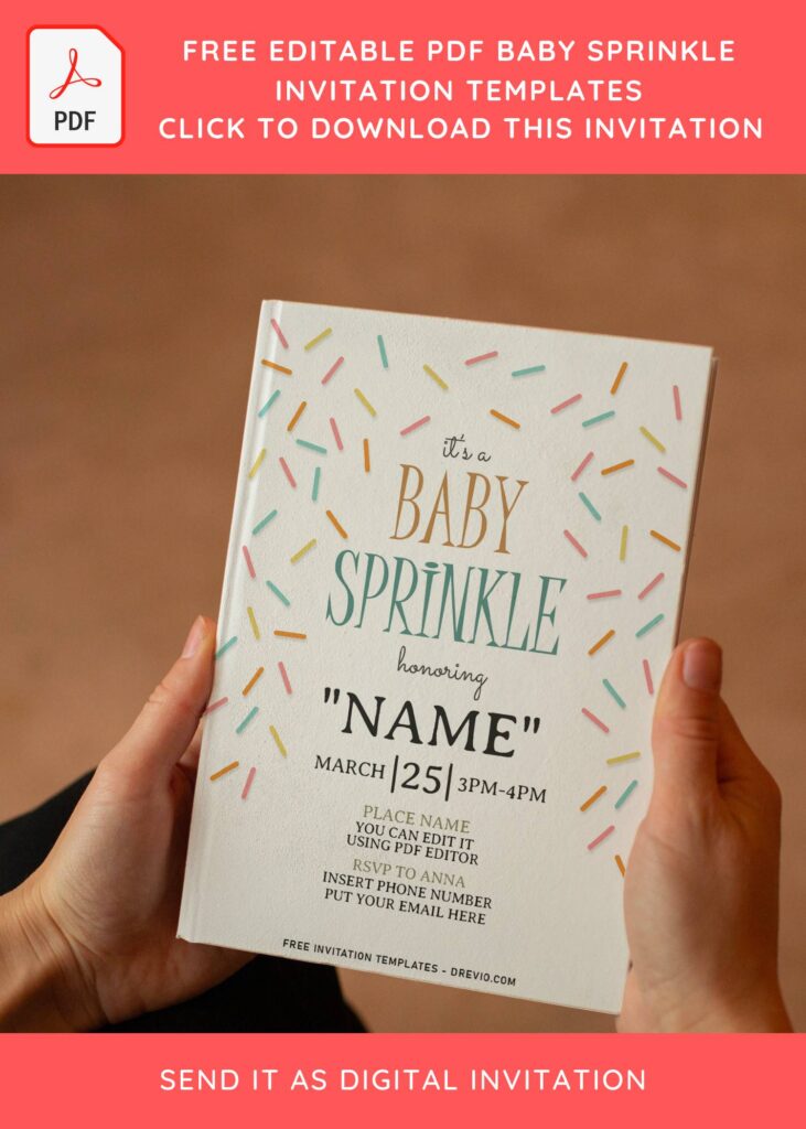 (Free Editable PDF) Baby Sprinkle Invitation Templates For All Ages with 