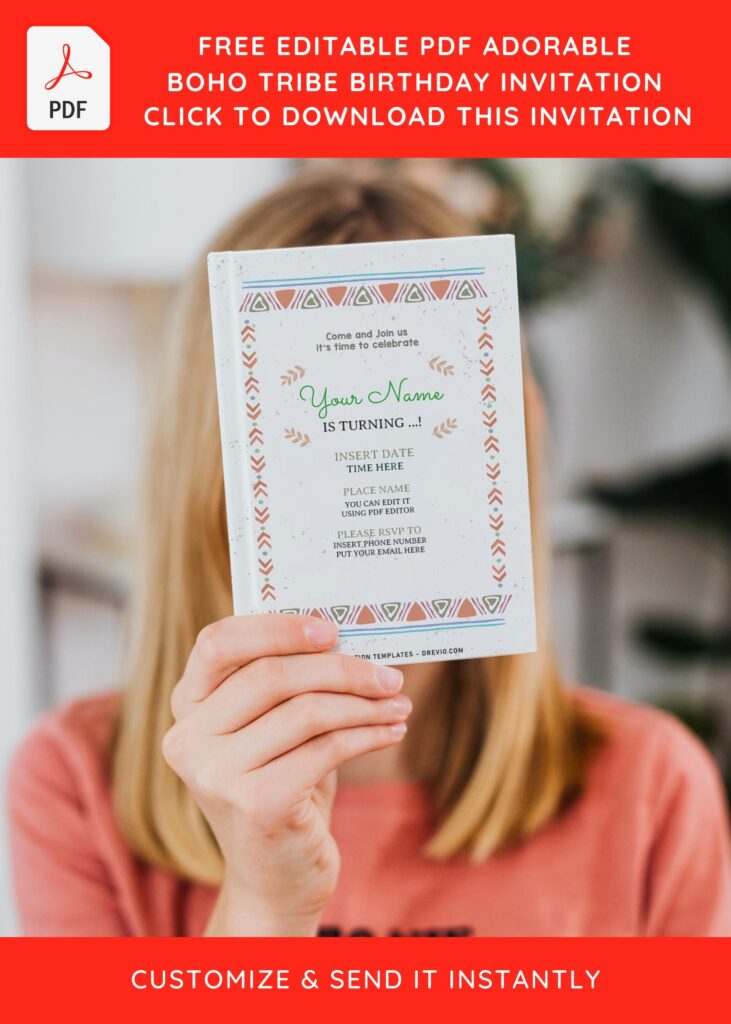 Invitation Template of (Free Editable PDF) Adorable Boho Tribe Birthday Invitation Templates 7