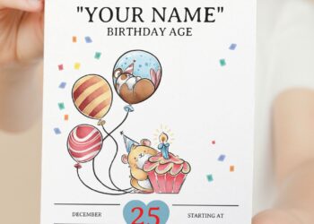 (Free Editable PDF) Cheerful Animal Themed Birthday Invitation Templates with cute wording