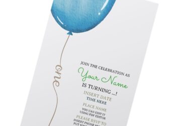 Free Editable PDF Cute Watercolor Balloon Birthday Invitation Templates