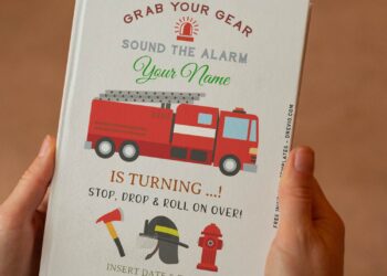 (Free Editable PDF) Simple Firefighter Kids Birthday Invitation Templates