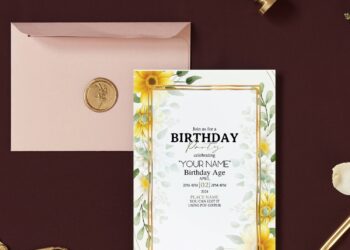 (Free Editable PDF) Classy Buttercup And Sunflower Invitation Templates