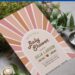 (Free Editable PDF) Painterly Boho Chic Baby Shower Invitation Templates with beautiful soft color palette