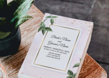 (Free Editable PDF) Simple Garden Foliage Wedding Invitation Templates