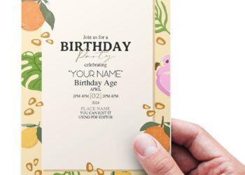 (Free Editable PDF) Cute Fresh Orange Birthday Invitation Templates