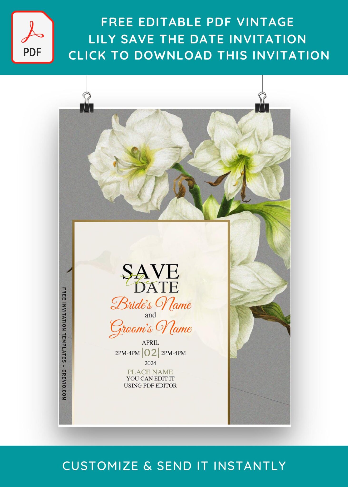 (Free Editable PDF) Minimalist Garden Peony Wedding Invitation ...