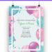 (Free Editable PDF) Cute Pink Watercolor Balloon Birthday Invitation Templates with watercolor balloons
