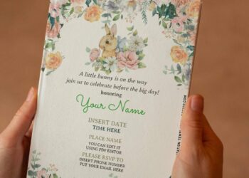 Invitation Template of (Free Editable PDF) Lovely Little Bunny Invitation Templates 5