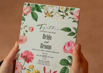 (Free Editable PDF) Beautiful Wildflower Save The Date Wedding Invitation Templates with garden rose