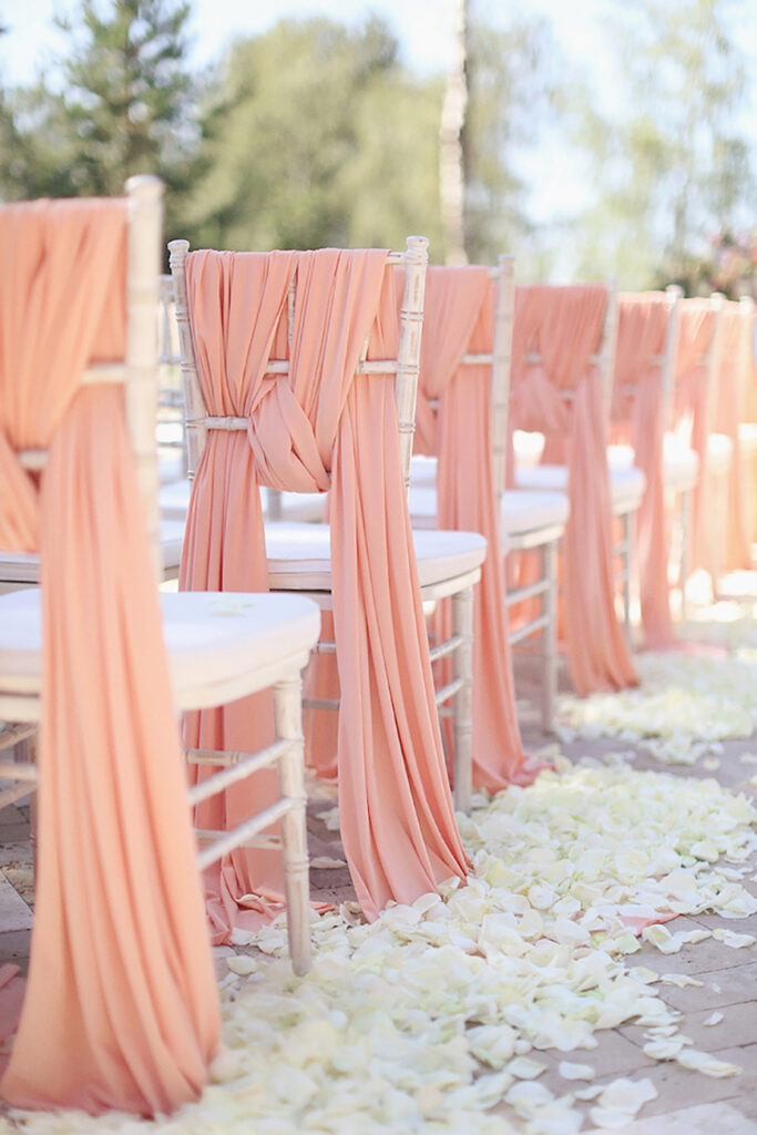 Pink Wedding Chair Decorations (Credit :Arrabia Wedding)