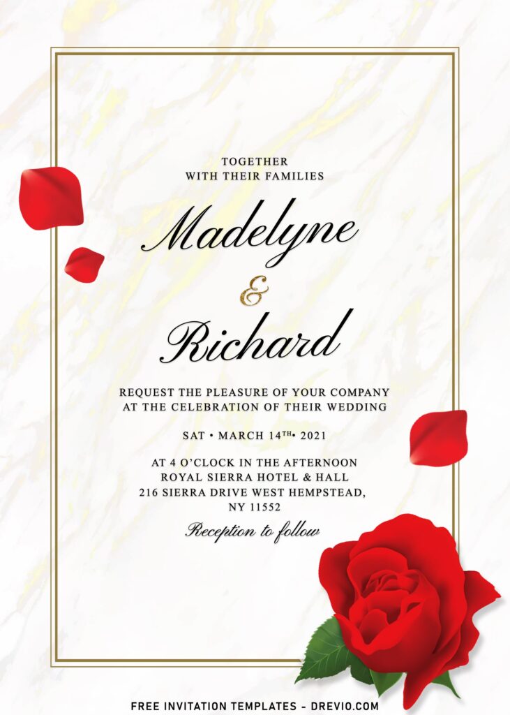 11+ Romantic French Rose Wedding Invitation Templates For Modern Couples