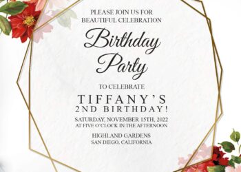 9+ Watercolor Romantic Garden Blush Birthday Invitation Templates