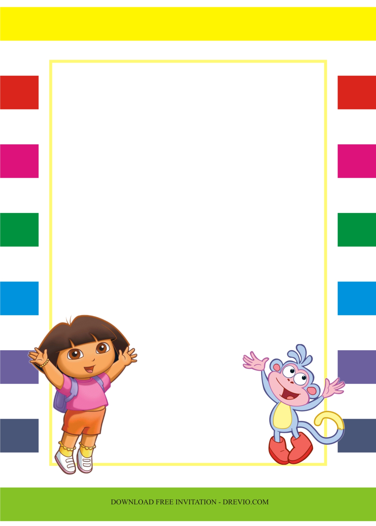 dora_birthday_invitation_template3 | Download Hundreds FREE PRINTABLE ...