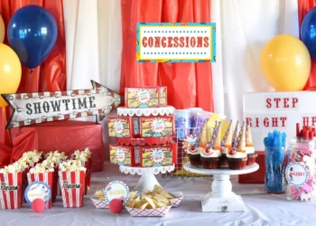 Carnival Themed Dessert Table (Credit: Crazy Little Projects)