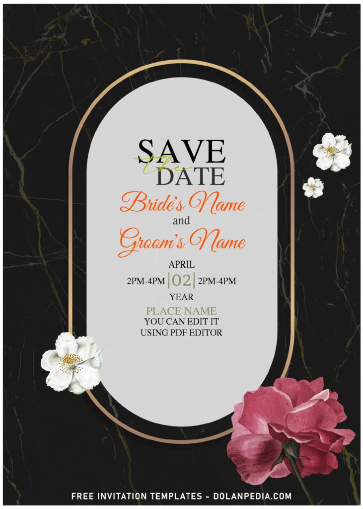 Invitation Template of (Free Editable PDF) Breathtakingly Elegant Floral Save The Date Invitation Templates 1