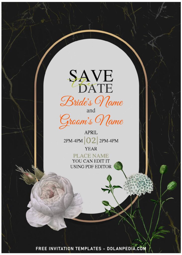 (Free Editable PDF) Breathtakingly Elegant Floral Save The Date Invitation Templates