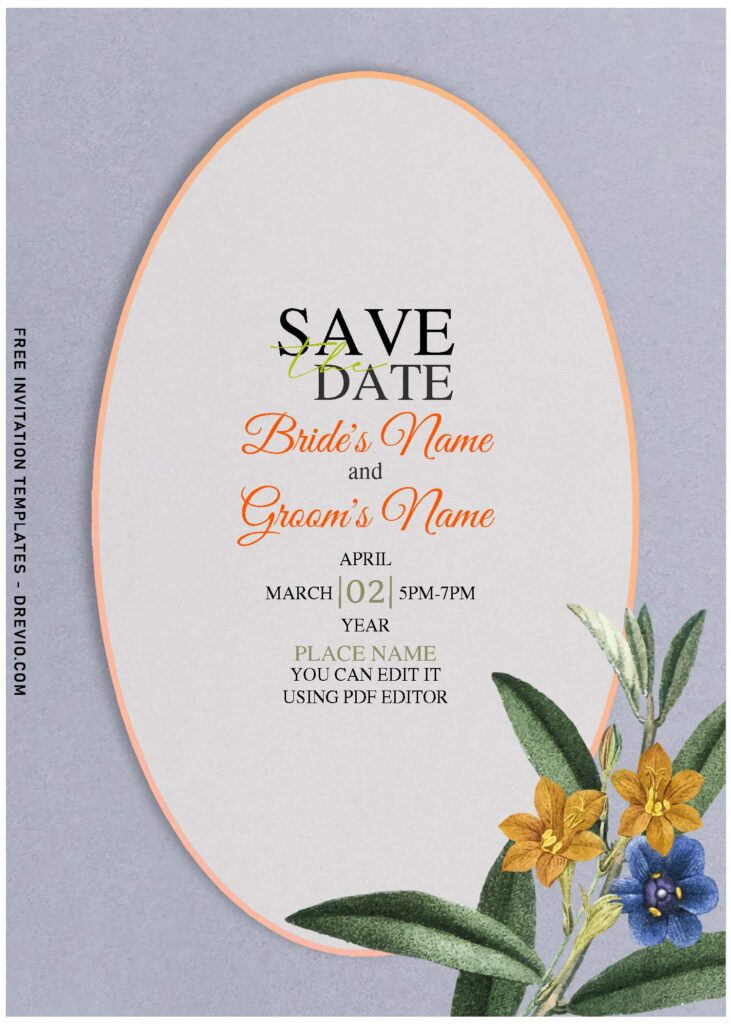 Invitation Template of (Free Editable PDF) Vintage Colorful Blooms Wedding Invitation Templates 1