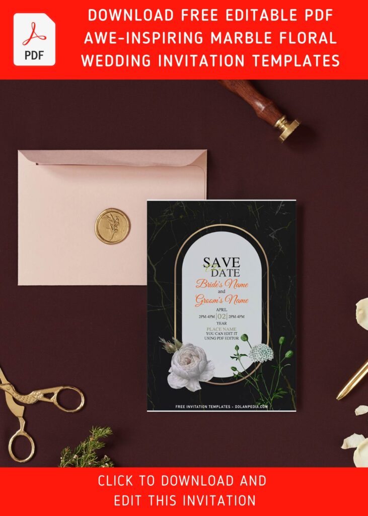 Invitation Template of (Free Editable PDF) Breathtakingly Elegant Floral Save The Date Invitation Templates 3