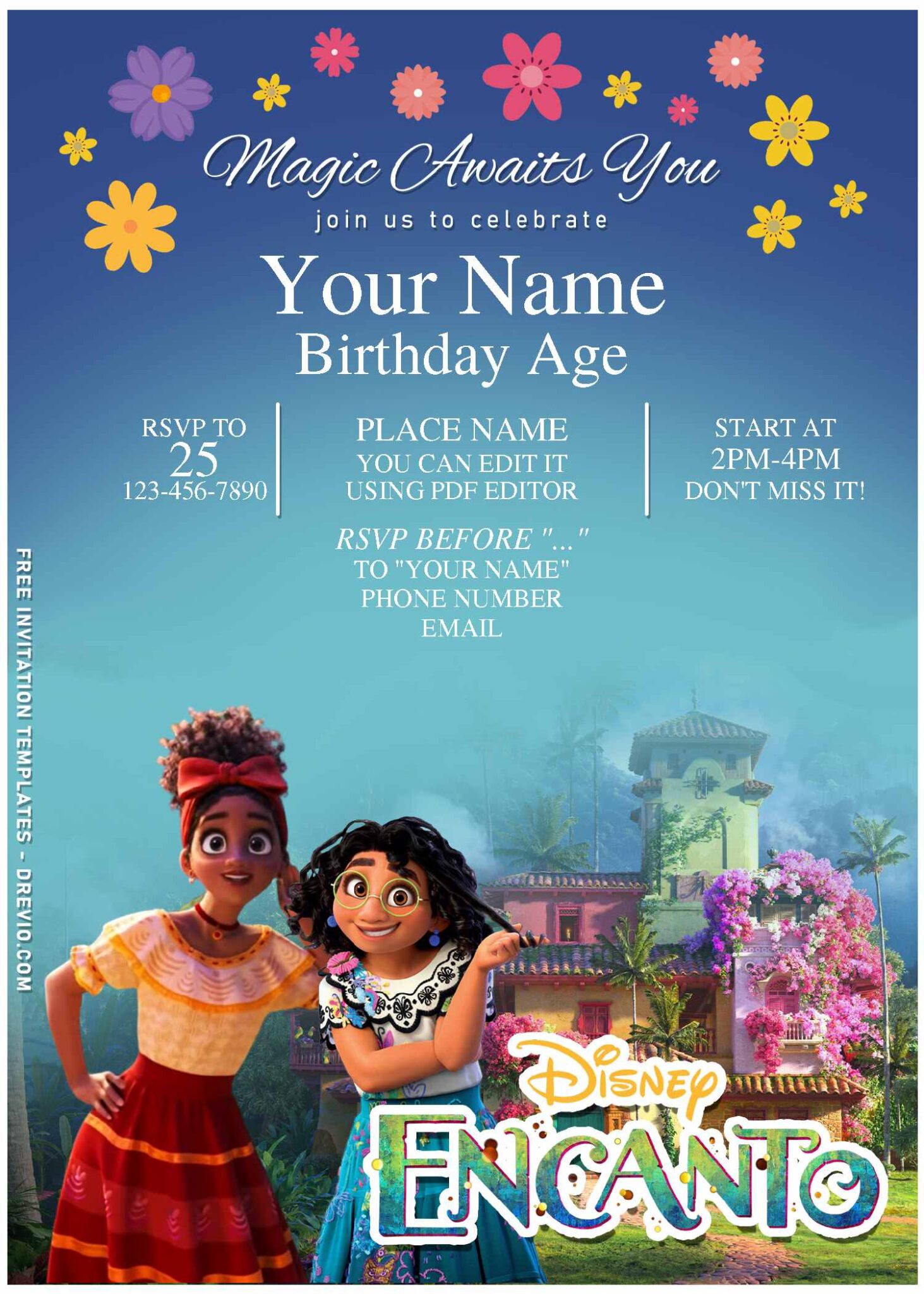 Free Editable PDF Colorful Encanto Birthday Invitation Templates