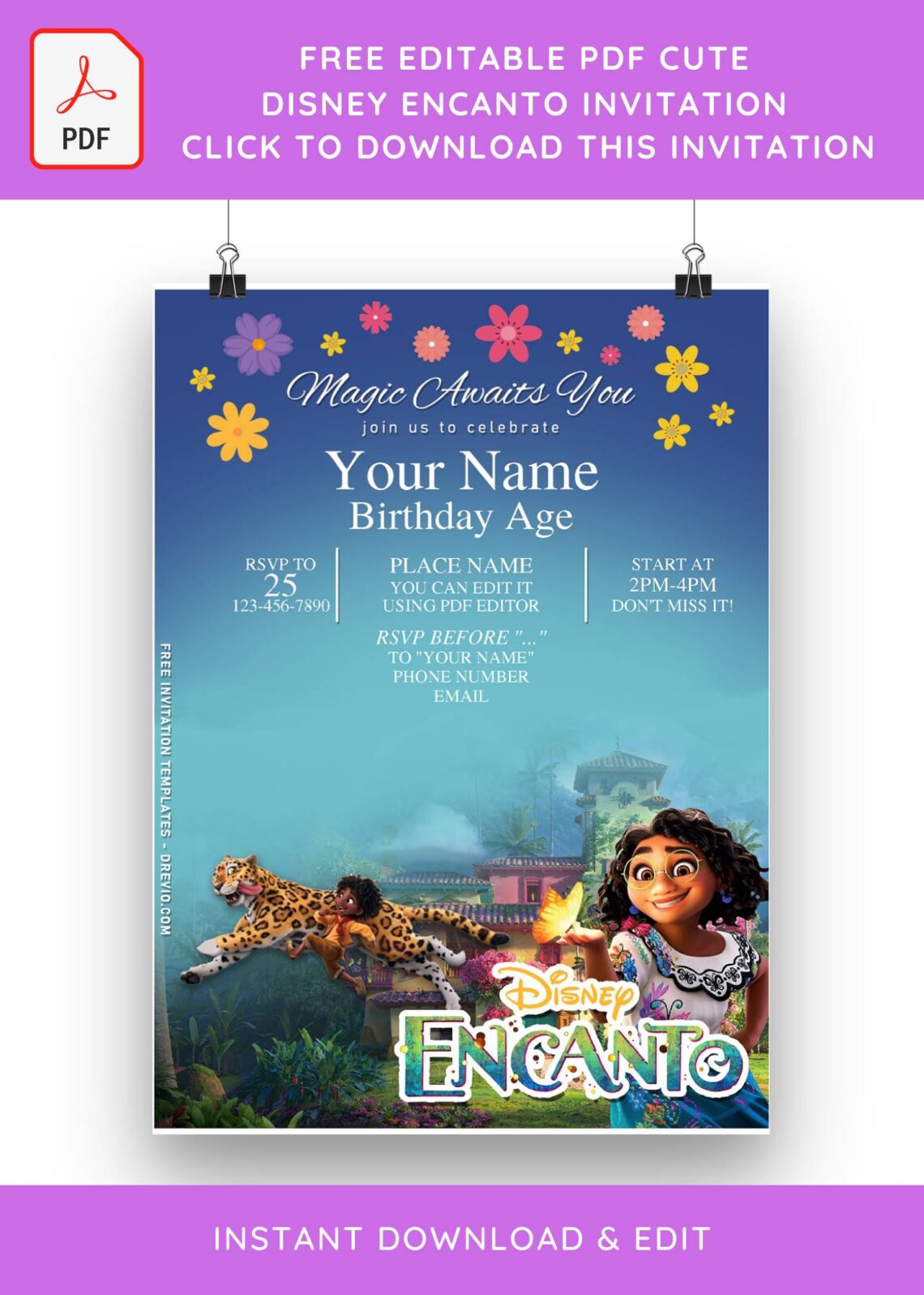 free-editable-pdf-cute-encanto-birthday-invitation-templates-download