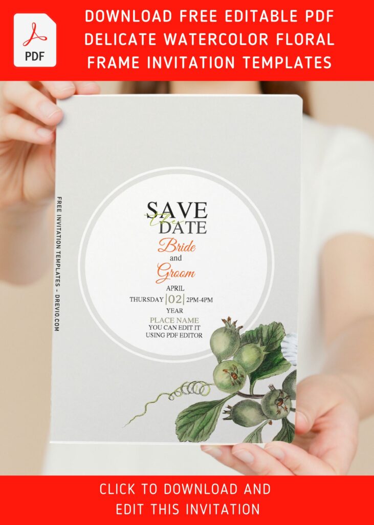 Invitation Template of (Free Editable PDF) Delicate Subtle Floral Frame Invitation Templates 1