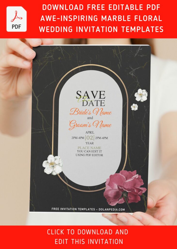 Invitation Template of (Free Editable PDF) Breathtakingly Elegant Floral Save The Date Invitation Templates 5