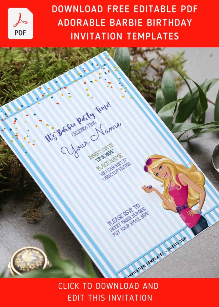 Invitation Template of (Free Editable PDF) Lovely Cute Barbie Magazine Birthday Invitation Templates 2