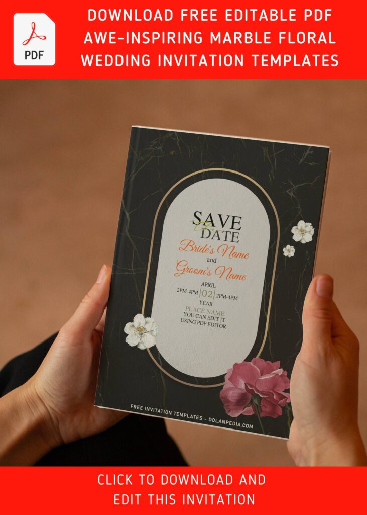 Invitation Template of (Free Editable PDF) Breathtakingly Elegant Floral Save The Date Invitation Templates 4