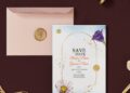 (Free Editable PDF) Romantic Purple Floral Wedding Invitation Templates with