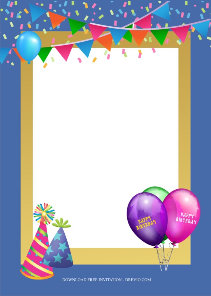 Invitation Template of Colorful Kids Birthday Party Ideas + Fun Games 7