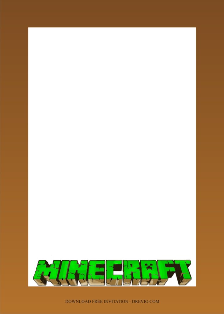 Invitation Template of Minecraft Party Ideas For 10th Boys Birthday 4