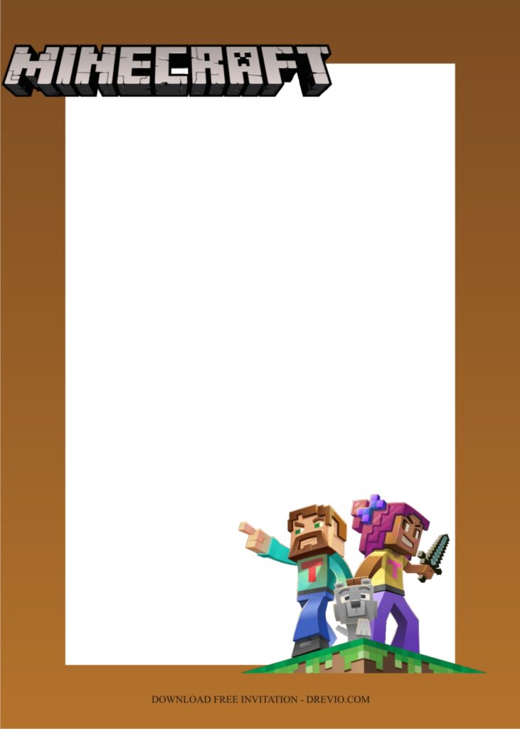 Invitation Template of Minecraft Party Ideas For 10th Boys Birthday 6