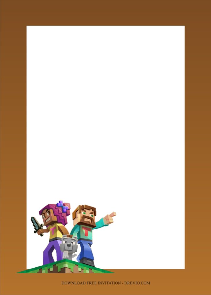 Invitation Template of Minecraft Party Ideas For 10th Boys Birthday 7