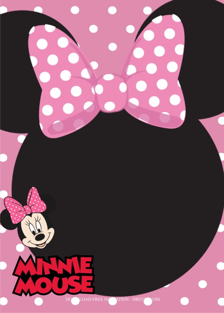 Invitation Template of Cute Minnie Mouse Birthday Party 7