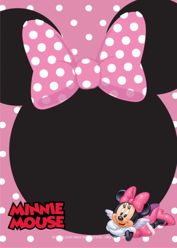 Invitation Template of Cute Minnie Mouse Birthday Party 1