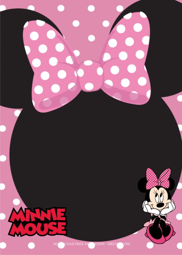 Invitation Template of Cute Minnie Mouse Birthday Party 2