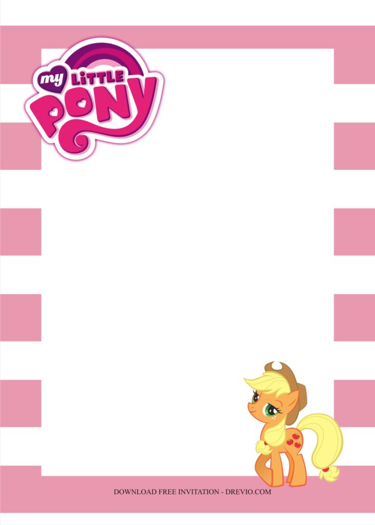 Invitation Template of My Little Pony Themed Birthday Party Ideas 1