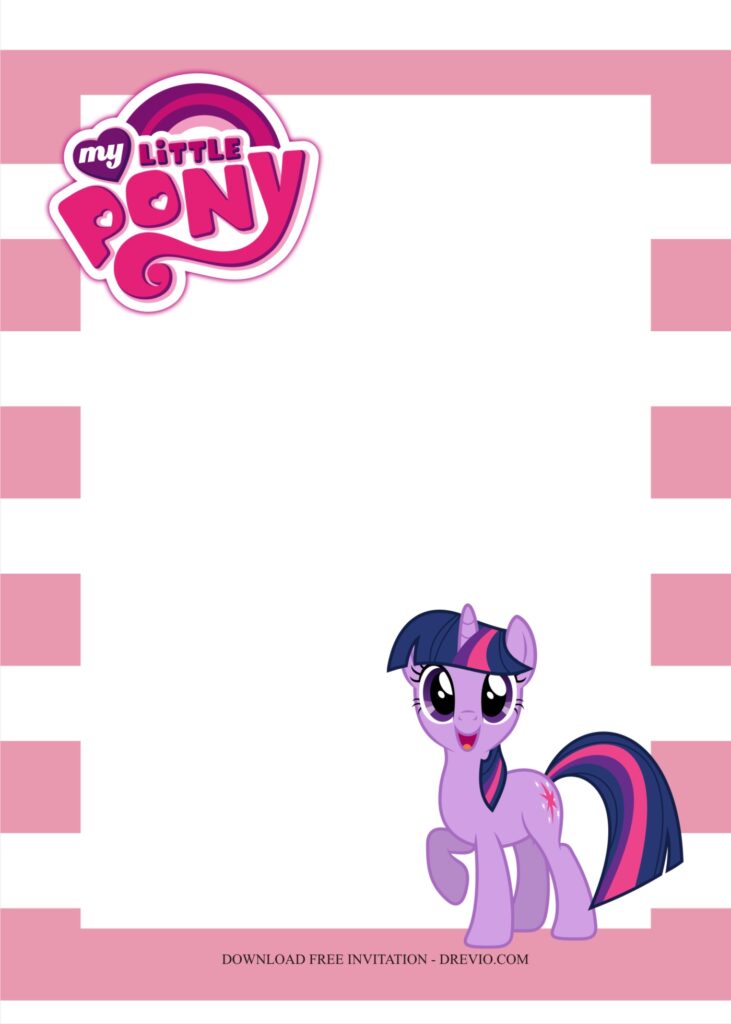 Invitation Template of My Little Pony Themed Birthday Party Ideas 3