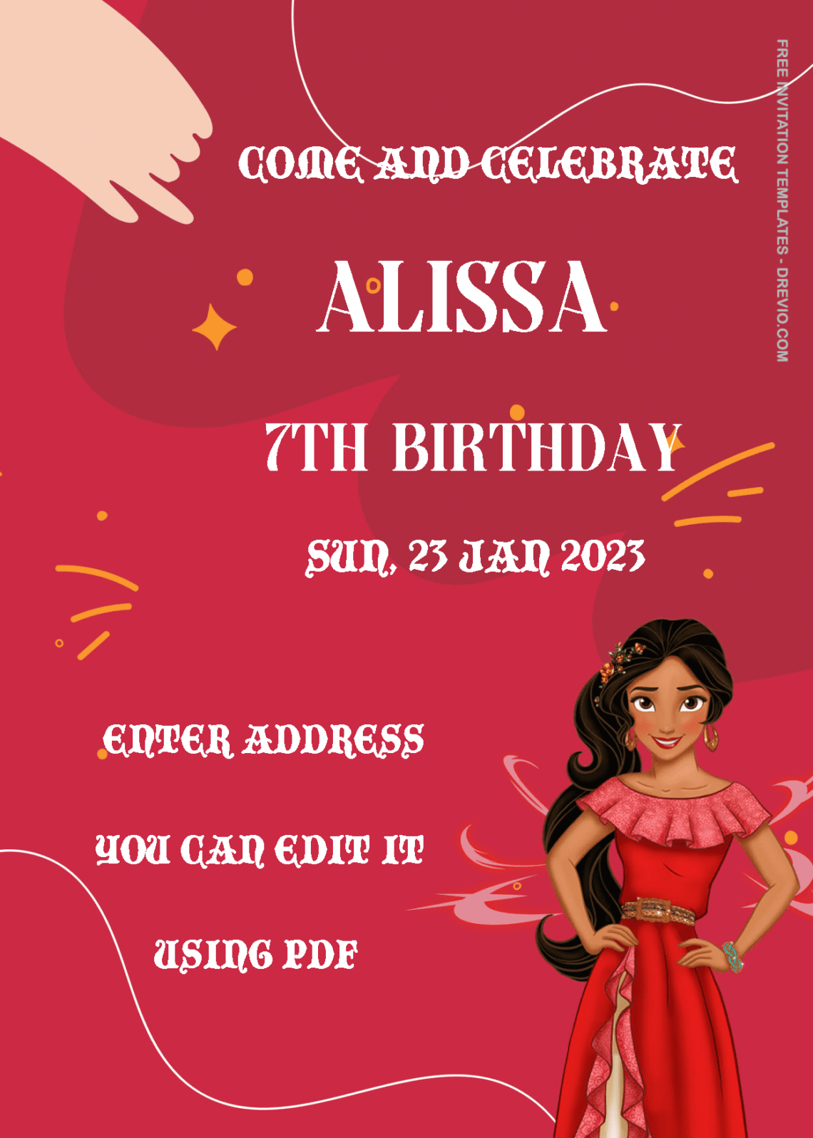 ( Free Editable PDF ) Elena Of Avalor Birthday Invitation Templates ...