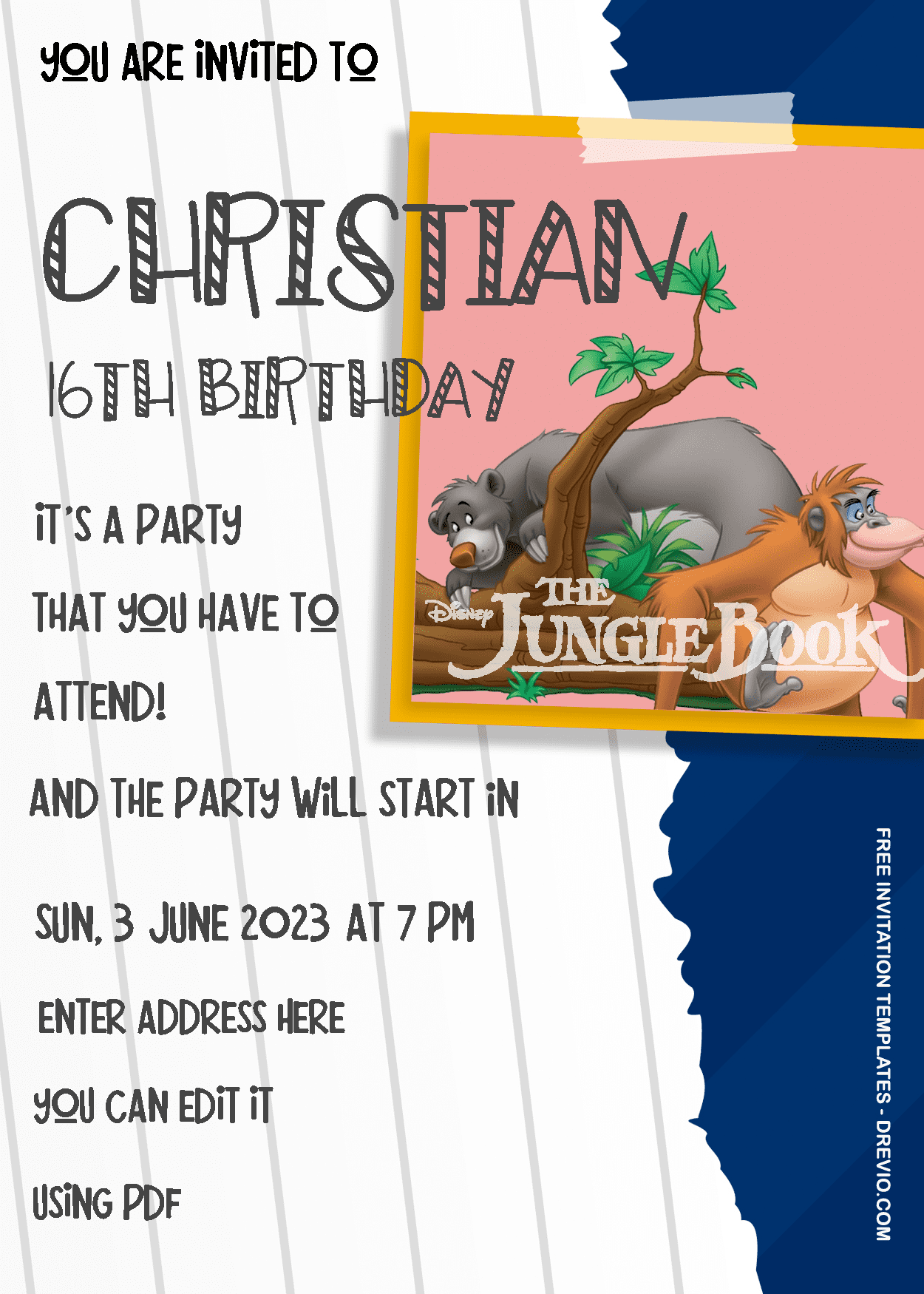 Jungle Book Birthday Invitation Templates Two