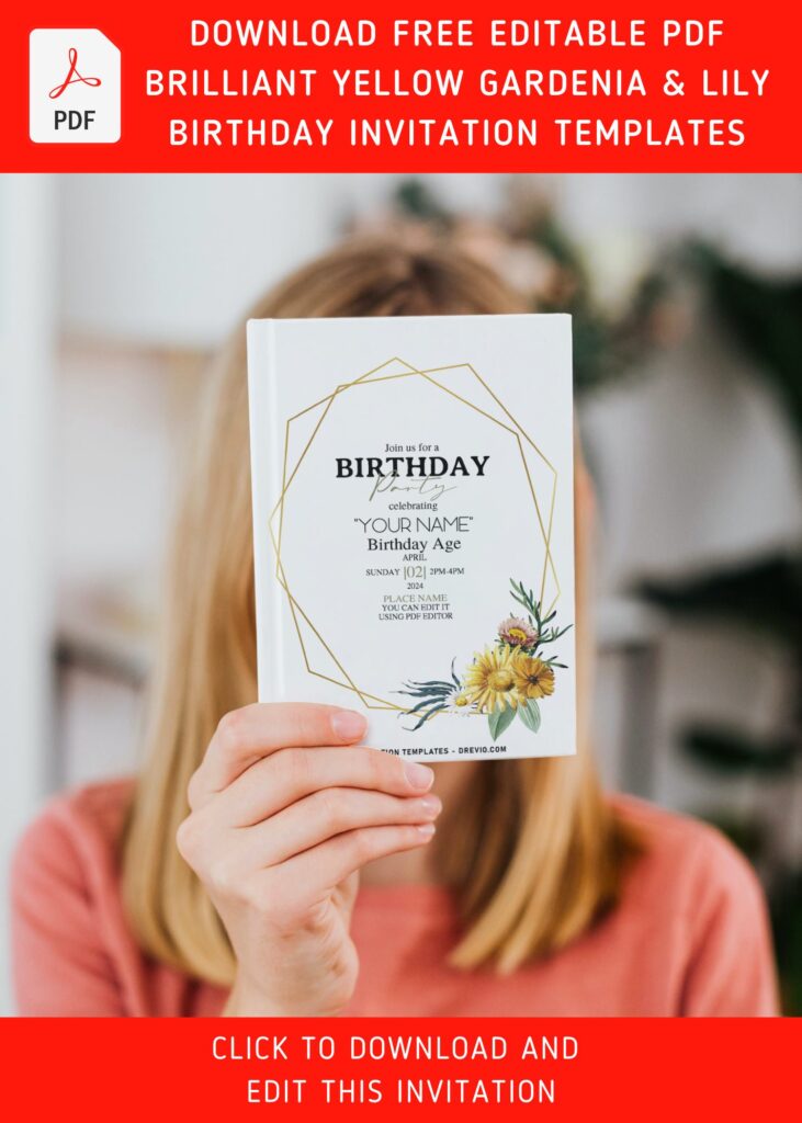 Invitation Template of (Free Editable PDF) Brilliant Summer Fresh Flowers Birthday Invitation Templates 7