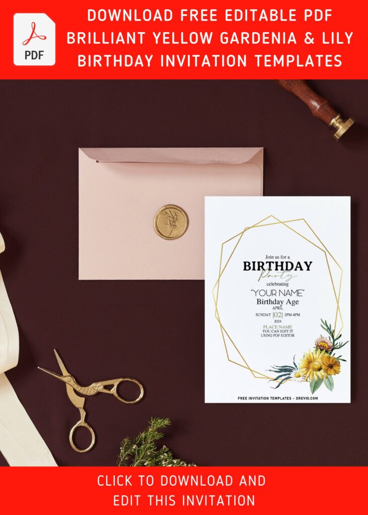 Invitation Template of (Free Editable PDF) Brilliant Summer Fresh Flowers Birthday Invitation Templates 6