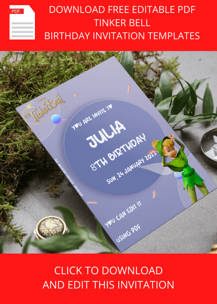 ( Free Editable PDF ) TinkerBell Birthday Invitation Templates - Drevio ...