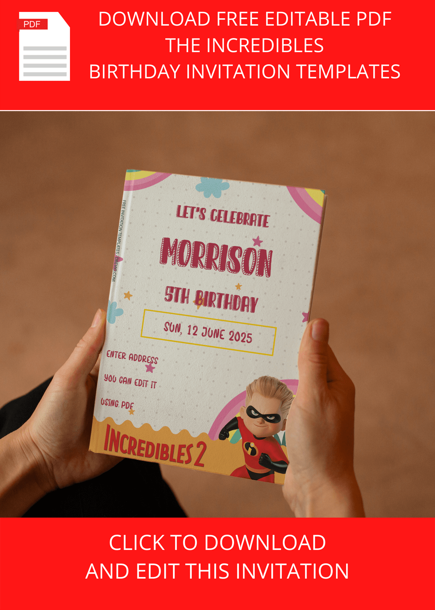 The Incredibles Birthday Invitation Templates Example Six