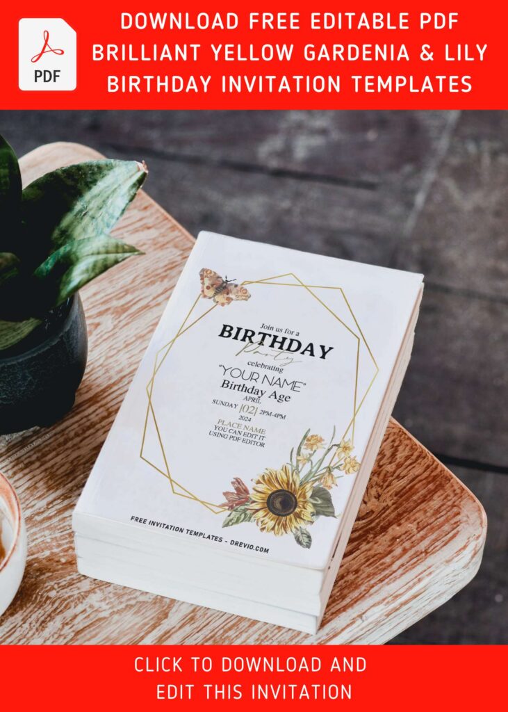 Invitation Template of (Free Editable PDF) Brilliant Summer Fresh Flowers Birthday Invitation Templates 1