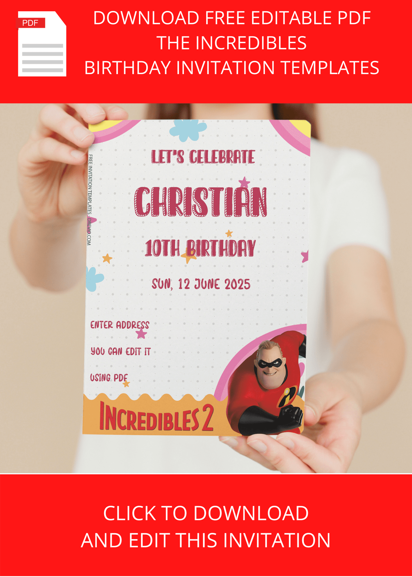 The Incredibles Birthday Invitation Templates Example Seven